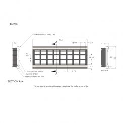 Technical engineering drawing for part number 472756, detailing a ProPlate component assembly. The schematic includes a front view, cross-section A-A, and an end view showcasing a 24-well superstructure, silicone gasket, and stainless steel snap clips clamping an omitted slide interface. Total length is 75.8 mm, structural profile height is 25 mm, and total height including clips is 30 mm. The diagram outlines a triple row array of 24 square wells, each measuring 5.4 mm typical height by 6.8 mm typical width, set on a 2 mm typical horizontal wall pitch and 1.4 mm typical vertical wall pitch, with a 5.7 mm bottom outer edge clearance.